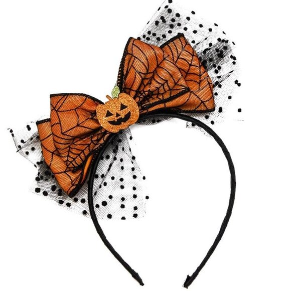 Halloween Headbands Pumpkin Bow Design Hair Bands Happy Halloween Party - Picture 1 of 9